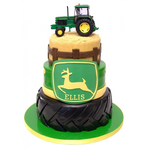John Deere 2 Tier Tractor Birthday Cake