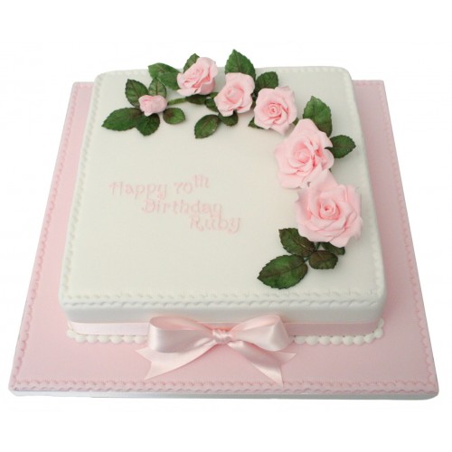 roses 70th birthday cake
