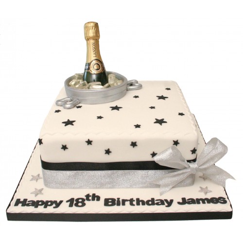 Champagne Bottle Birthday Cake