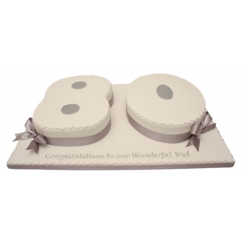 80th Birthday Numbers Cake