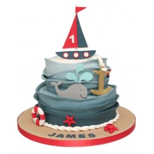 2 Tier Boat Birthday Cake