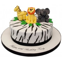Animals Zebra Print Birthday Cake