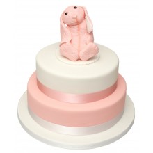 Pink Bunny 2 Tier Birthday Cake