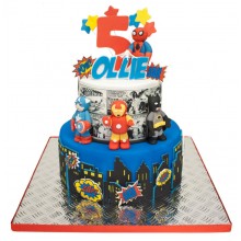 Superhero 2 Tier Birthday Cake