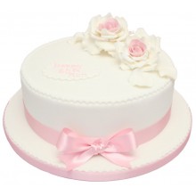 60th Pink Rose Birthday Cake