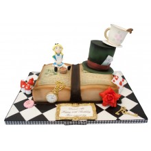 Alice Wonderland Book Birthday Cake