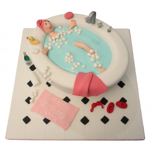 bath tub birthday cake