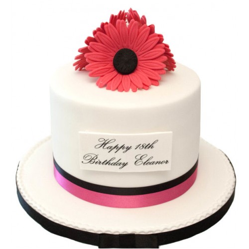 Gerbera 18th Birthday Cake