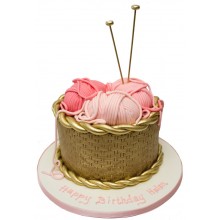 Knitting Gold Birthday Cake