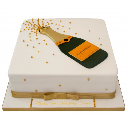 Large Champagne Bottle Birthday Cake