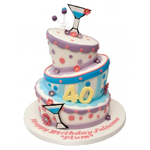 Topsy Turvy 40th Birthday Cake
