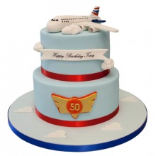 Jumbo Jet 2 Tier Birthday Cake