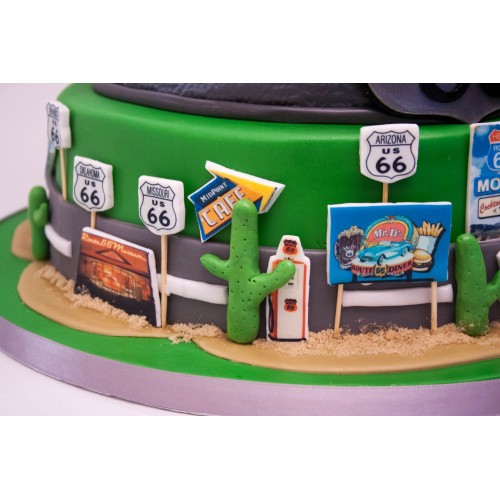 Route 66 Motorbike Birthday Cake Route 66 Motorbike Birthday Cake