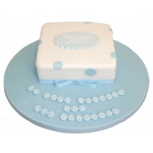 Blue spot Christening Cake