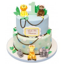 Jungle 2 Tier Christening Cake