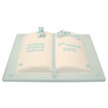 Open Book Christening Cake