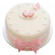 Pink Baby Feet Christening Cake