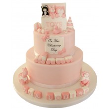 Pink Toys Christening Cake