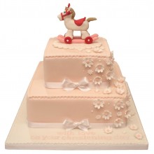 Pony 2 Tier Christening Cake