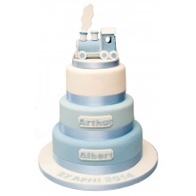 Train 3 Tier Christening Cake