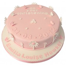 White Daisy Christening Cake