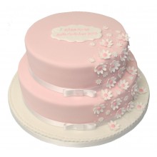 White Daisy Christening Cake 2