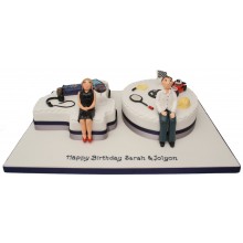 40th Numbers Dual Birthday Cake