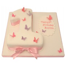 Butterfly 1 Numbers Cake