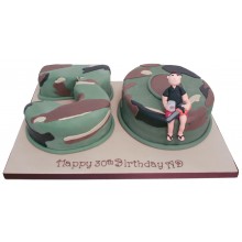 Camouflage 30 Numbers Cake