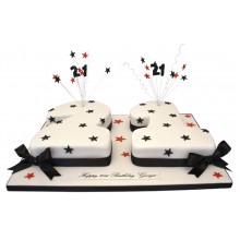 Number 21 Stars Birthday Cake