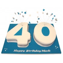 Starburst 40 Numbers Cake