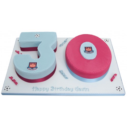 West Ham 30 Numbers Cake