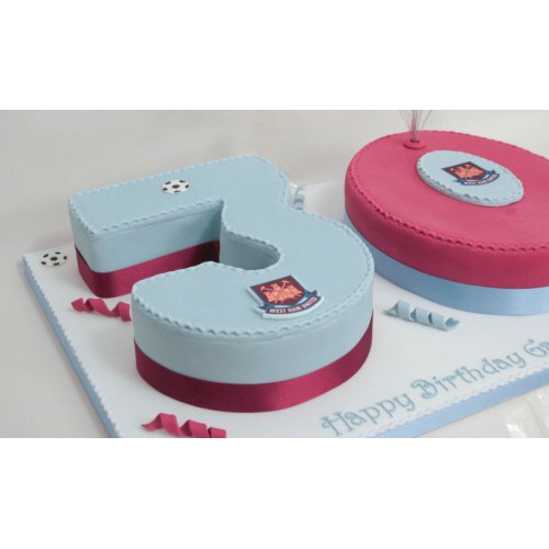 West Ham 30 Numbers Cake