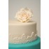 Blue & White Rose 3 Tier Wedding Cake