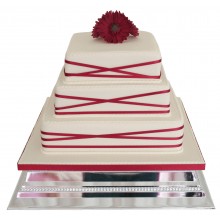 Burgundy Gerbera Wedding Cake