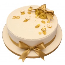 Golden Bells Anniversary Cake