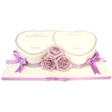 Lilac Rose Hearts Anniversary Cake