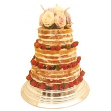Naked Wedding Cake Fruits Flowers